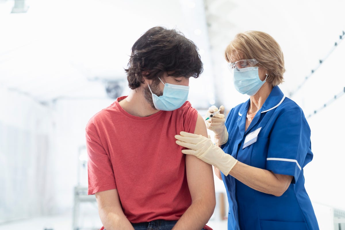 Getting vaccine shot