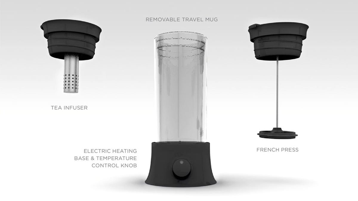 The Perk travel mug lets people choose which beverage to make.