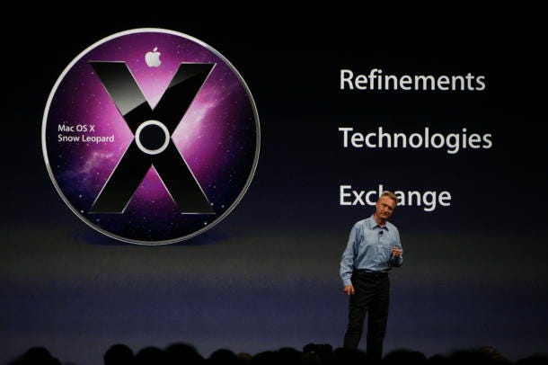Apple's Bertrand Serlet touts Mac OS X at the company's Worldwide Developer Conference.