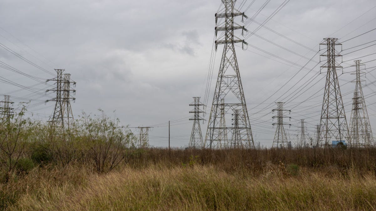Power transmission lines in Houston, Texas.