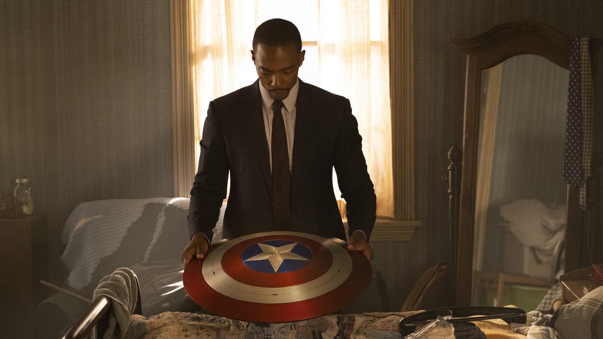 Sam Wilson with Captain America's shield