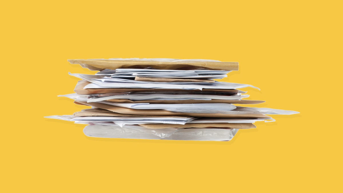 A thick stack of junk mail