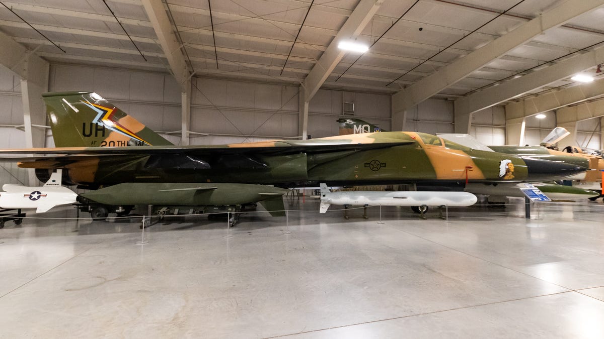 A side view of the boxy F-111.