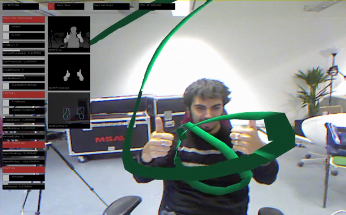 A Mac OS X implementation of Kinect called OfxKinect is demonstrated by Vimeo user Memo Akten. Click the thumbnail to view.