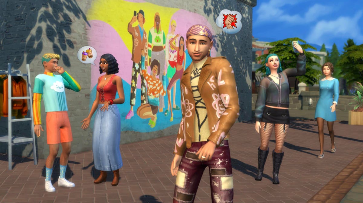 A group of teenage sims showing off their new styles