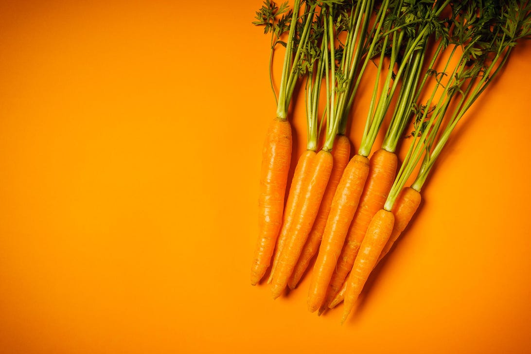 carrots on orange background