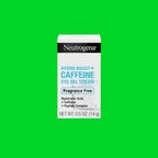 Neutrogena Hydro Boost and Caffeine Eye Gel Cream on colorful background.