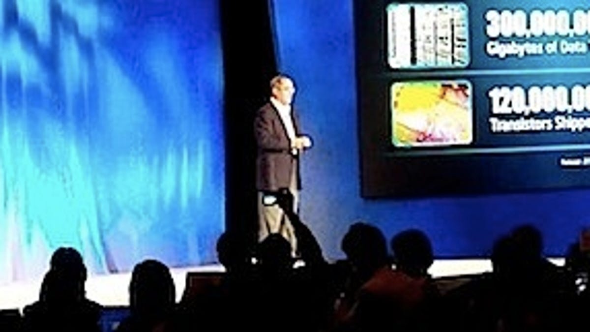 Intel CEO Paul Otellini speaking at the Intel Capital Global Summit.  Touch-based ultrabooks are major focus in 2012.