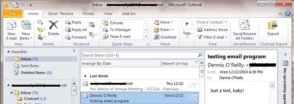 CodeTwo Outlook Export button in Microsoft Outlook 2010