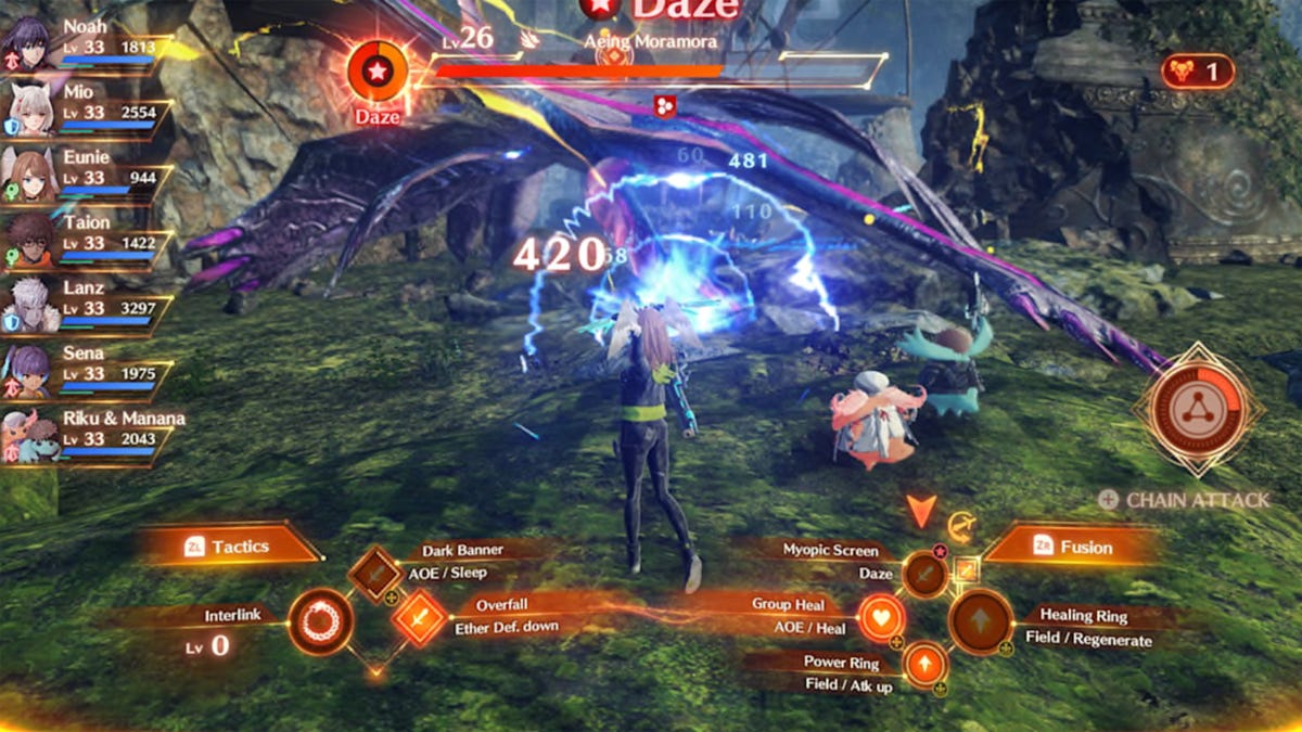 Xenoblade Chronicles 3 battle screenshot