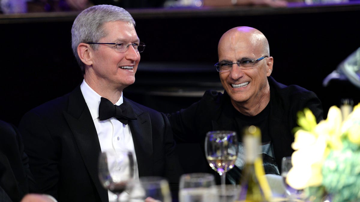Jimmy Iovine (right) might not be working for Apple CEO Tim Cook much longer.