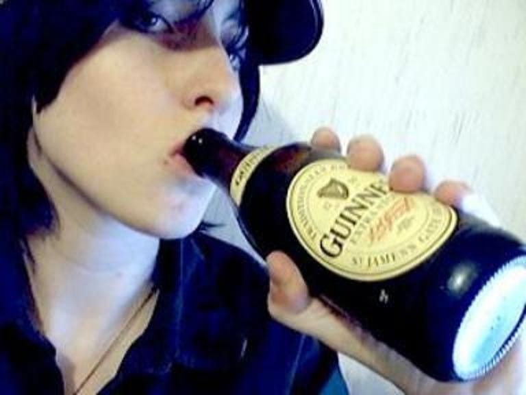 Drinking a Guiness