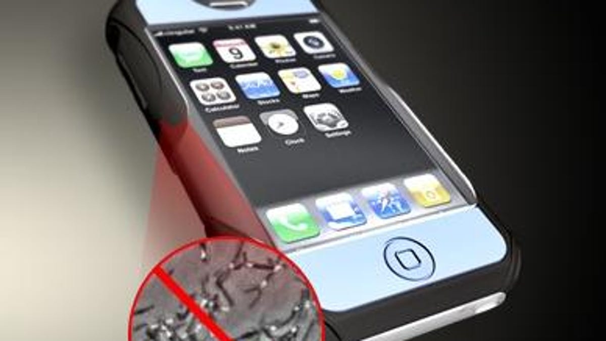 Photo of Apple iPhone with iSkin revo case.