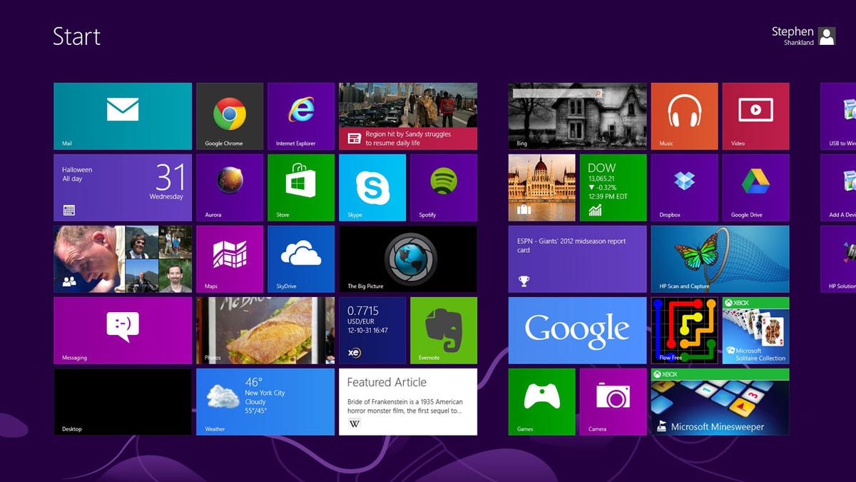 Windows 8, working after a bumpy but successful installation.