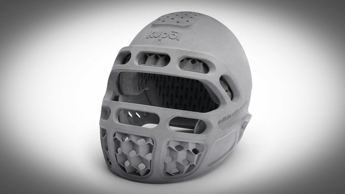 This Kupol 3D-printed helmet uses an interior protective layer made of absorbent thermoplastic polyurethane (TPU) that can be made with HP's Jet Fusion 5200 printer.