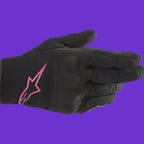 Alpinestars Stella S-Max Drystar motorcycle gloves on a purple background