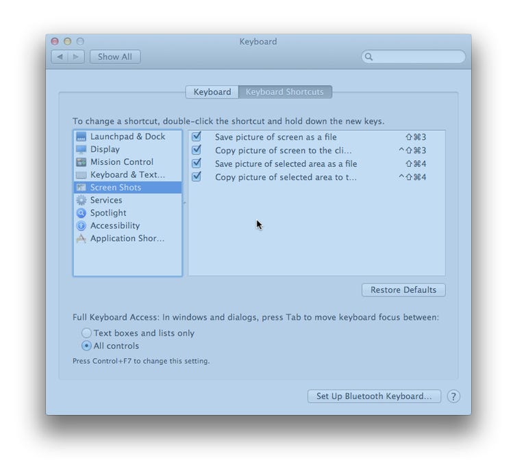 Window screenshot mode in OS X