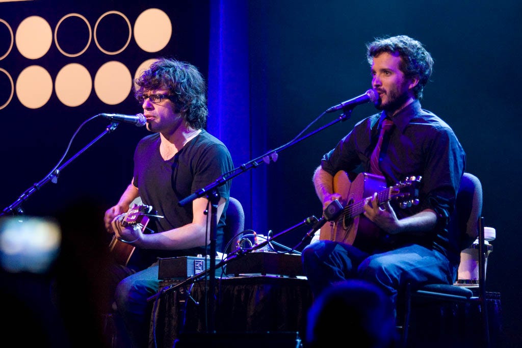Jemaine Clement, left, and Bret McKenzie form the musical comedy act called the Flight of the Conchords.
