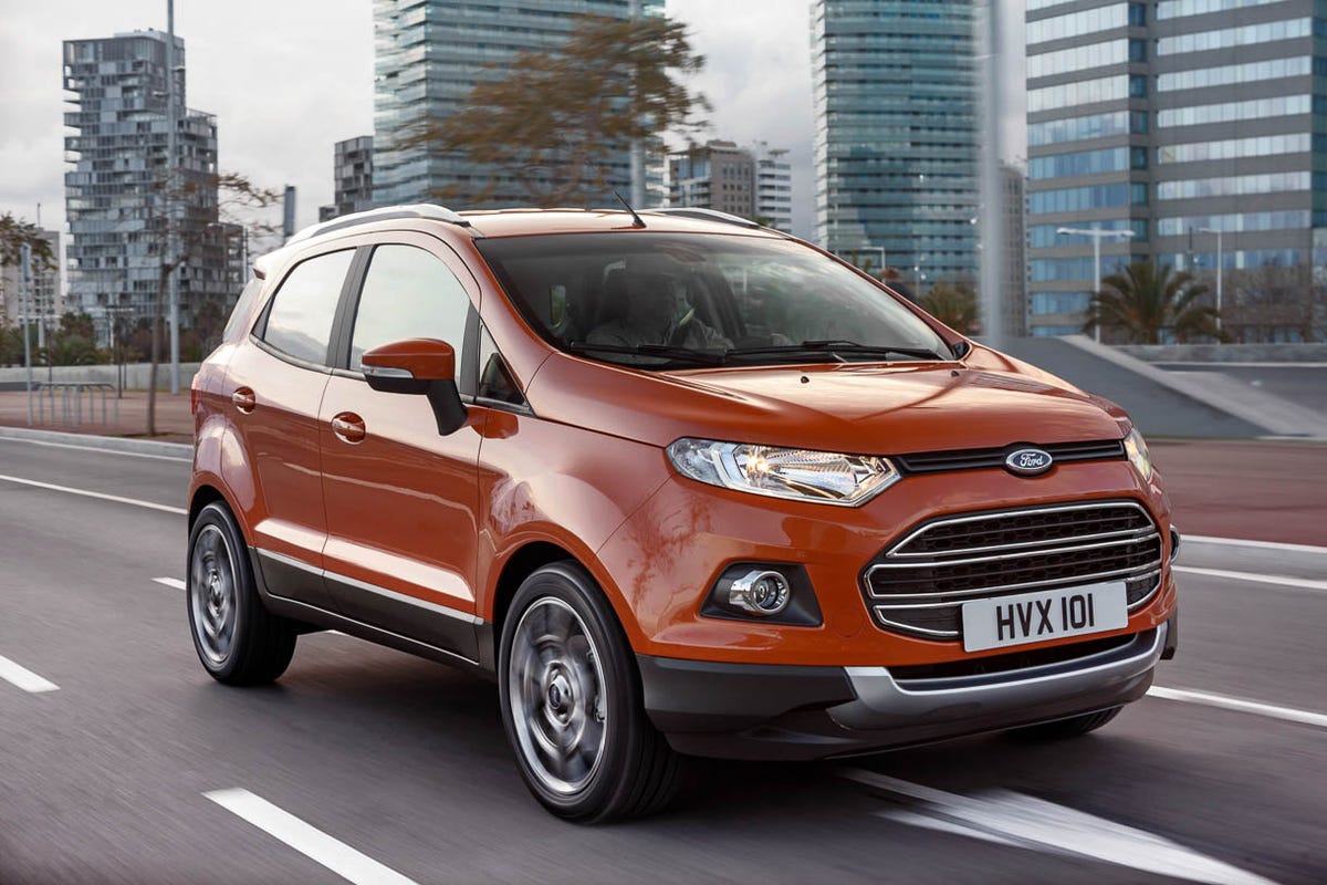 The five-seater Ford EcoSport, a small SUV for the European market, comes with Ford's Sync and AppLink technology.