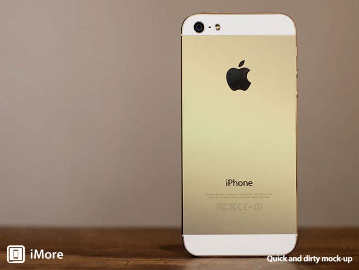 Rendering of the expected iPhone 5S champagne gold model.