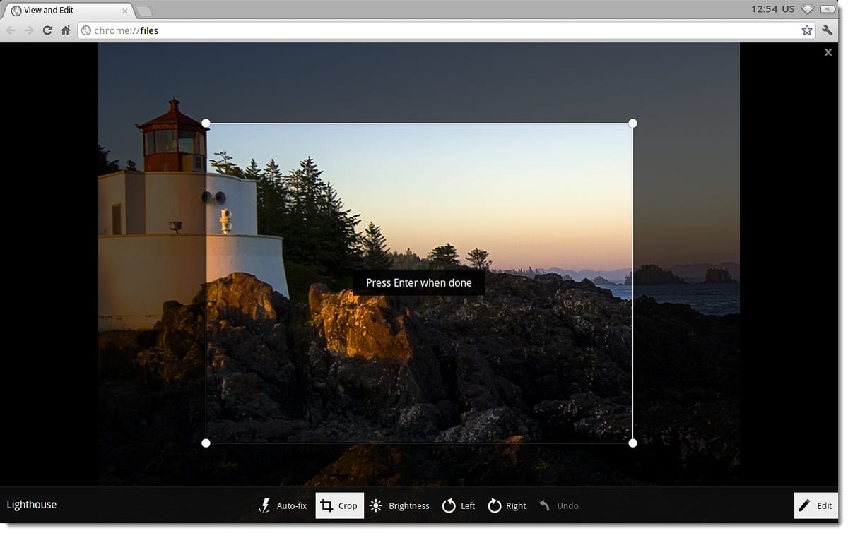 Chrome OS photo editor - crop