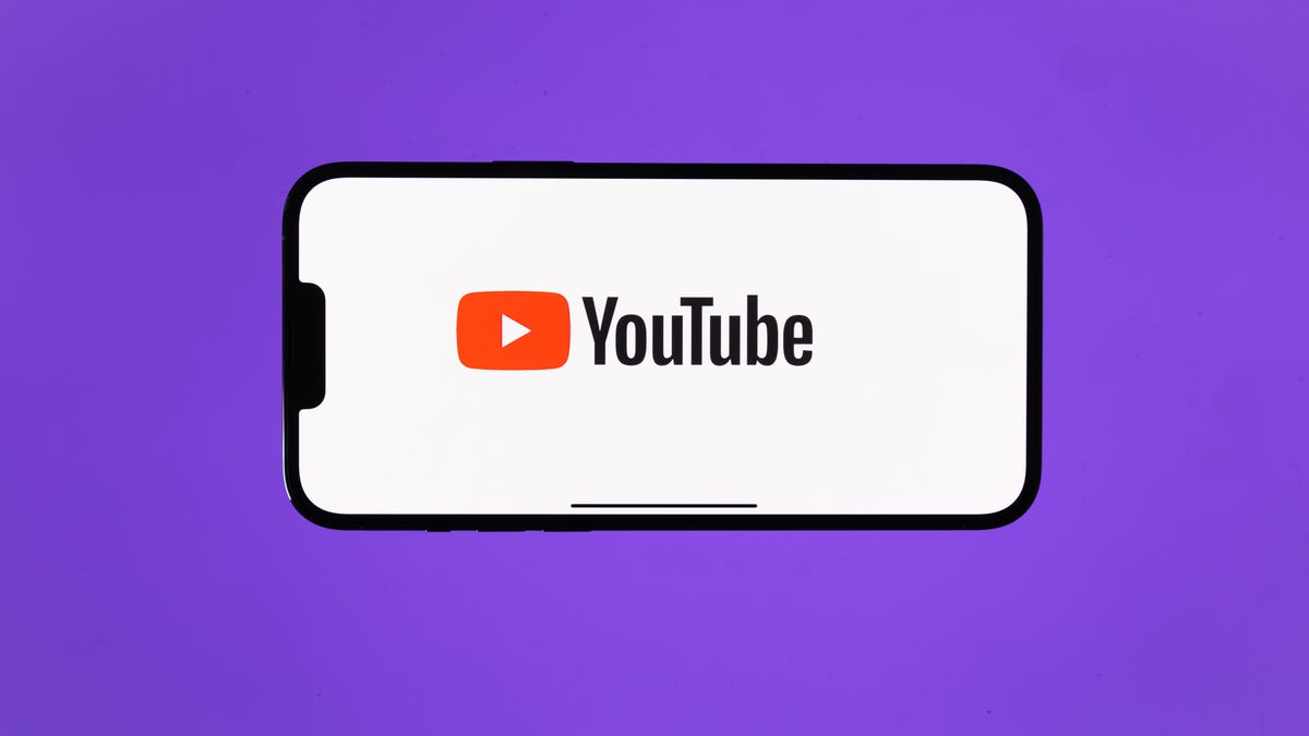 YouTube's logo on a phone