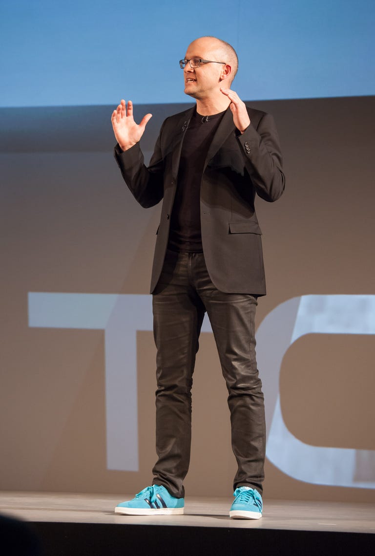 HTC design chief Scott Croyle touts the HTC One line of phones at Mobile World Congress in Barcelona, Spain.
