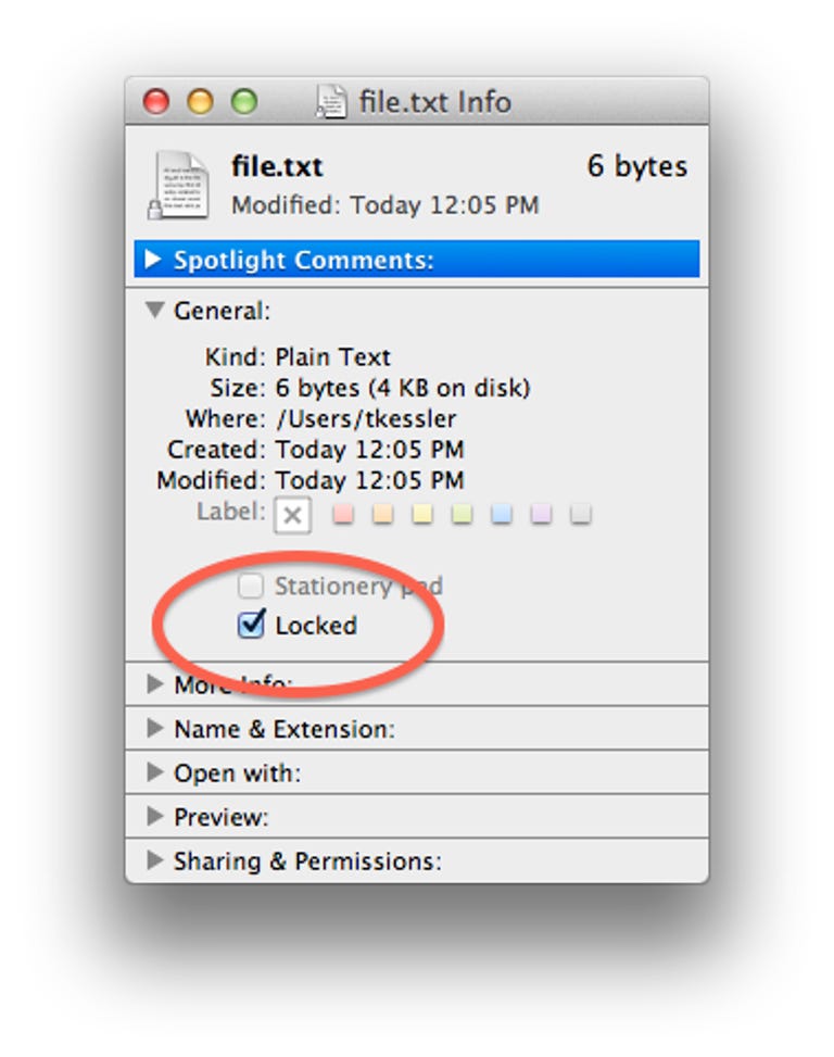 Finder file lock settings