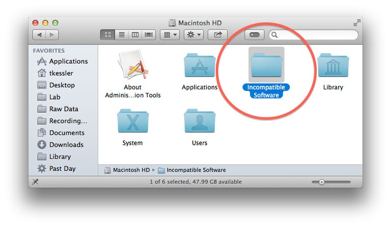 Incompatible Software folder in OS X