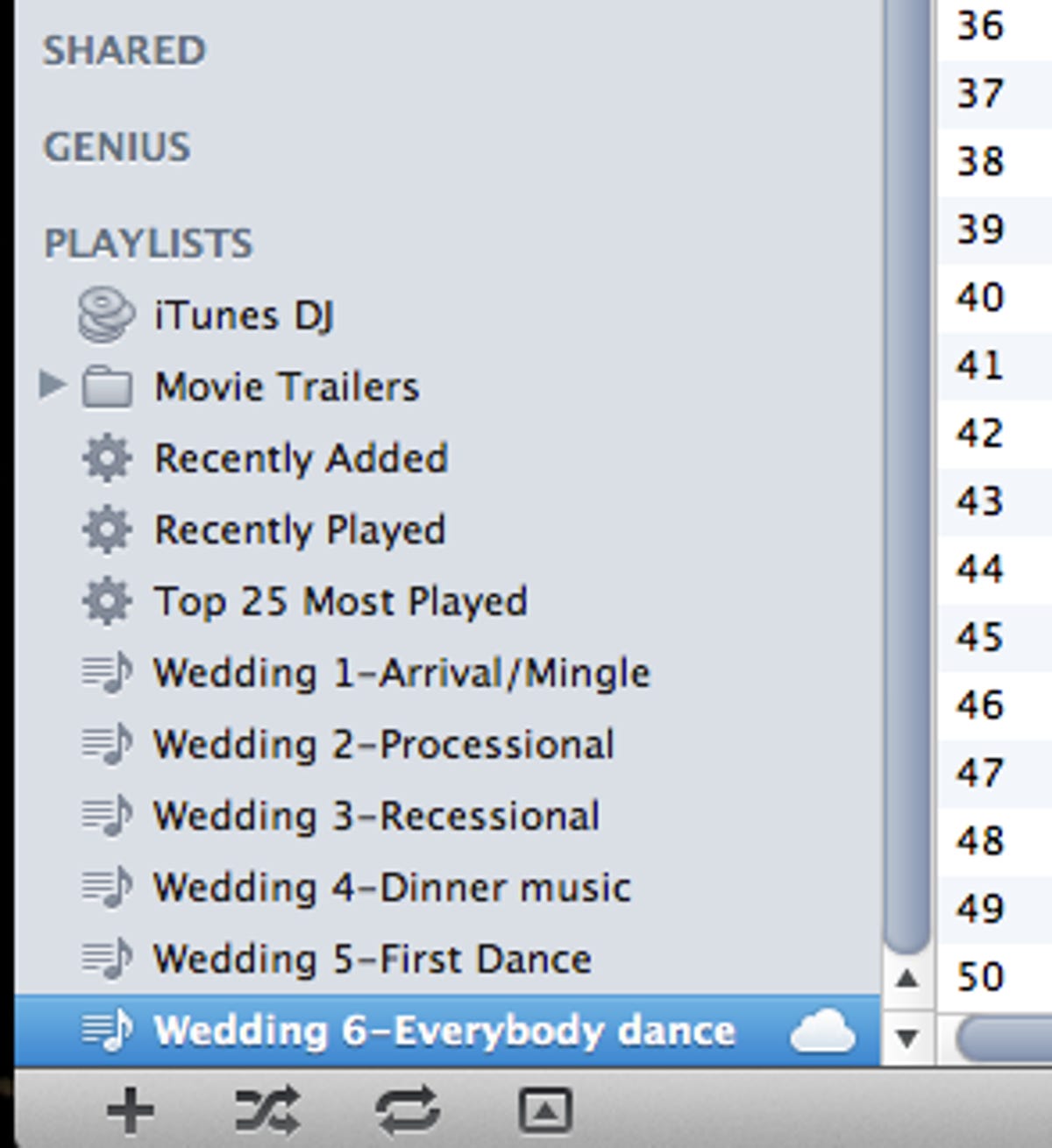 Wedding playlists.