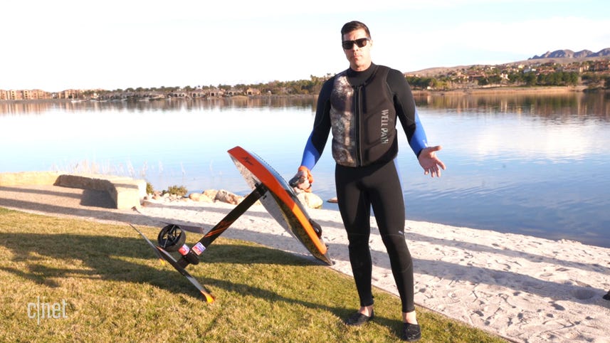 Waydoo's flying surfboard soars above the water at CES 2020
