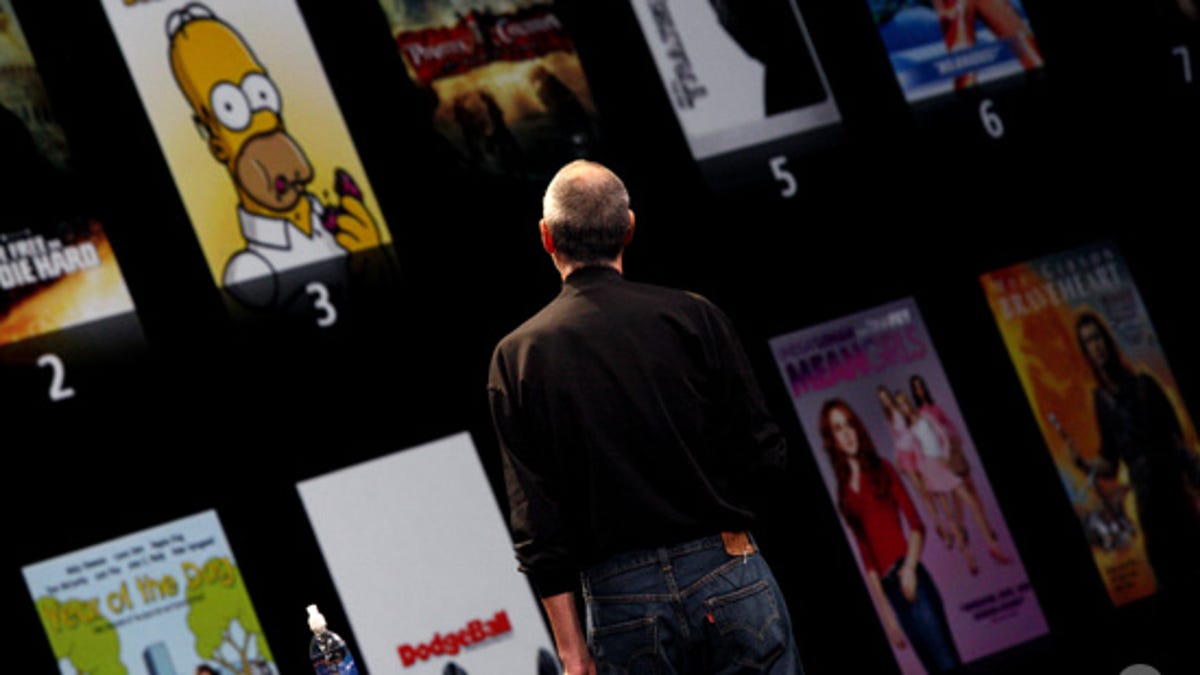 Photo of Steve Jobs at the Macworld Keynote, 2008.