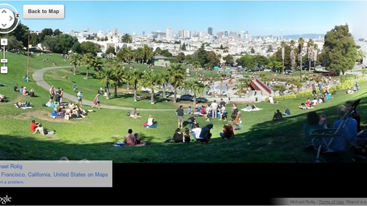 A user-contributed panorama of San Francisco's Dolores Park.