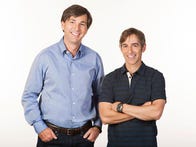 Zynga CEO Don Mattrick with company founder and former CEO Mark Pincus.
