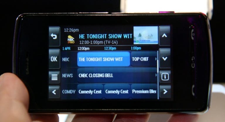 LG Vu's AT&T Mobile TV channel guide
