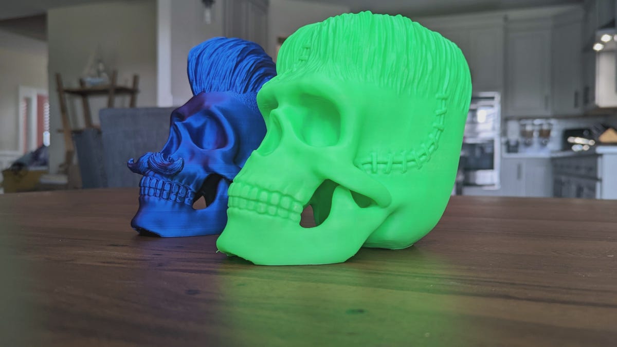Green Frankenstein skull from Hex3d
