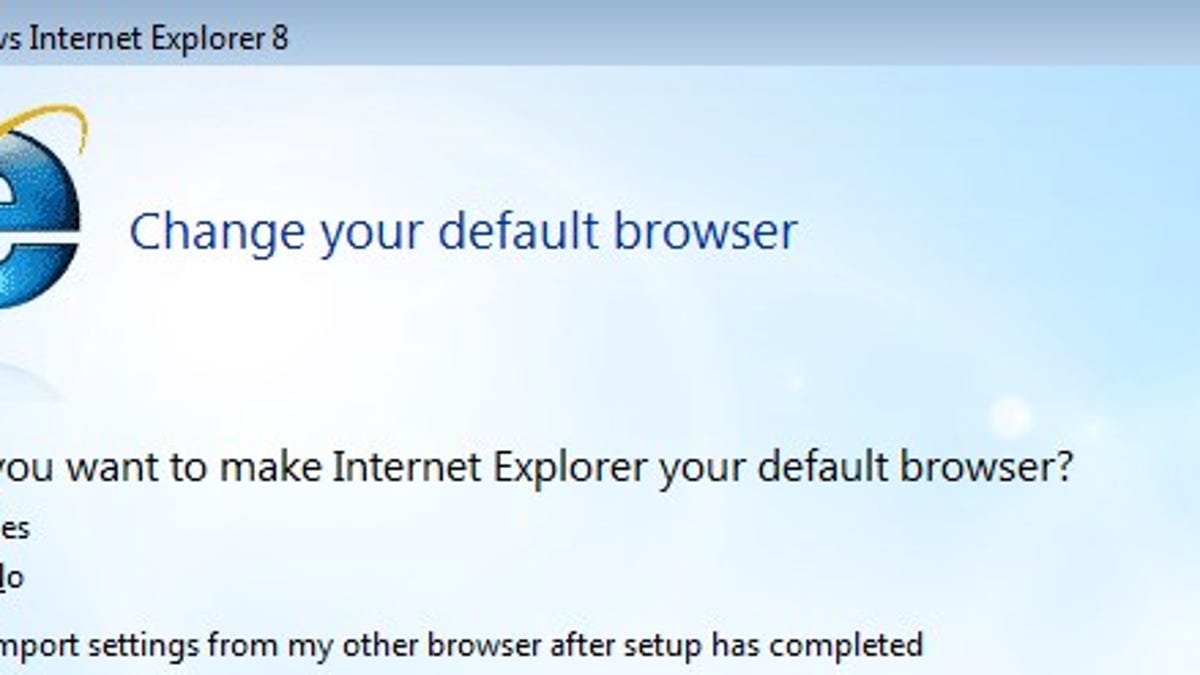 For people who've set other browsers set as default, the IE 8 installer now always asks whether they want to make IE the new default.