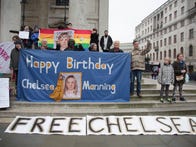 <p>A demonstration for Chelsea Manning in London, England, United Kingdom.</p>