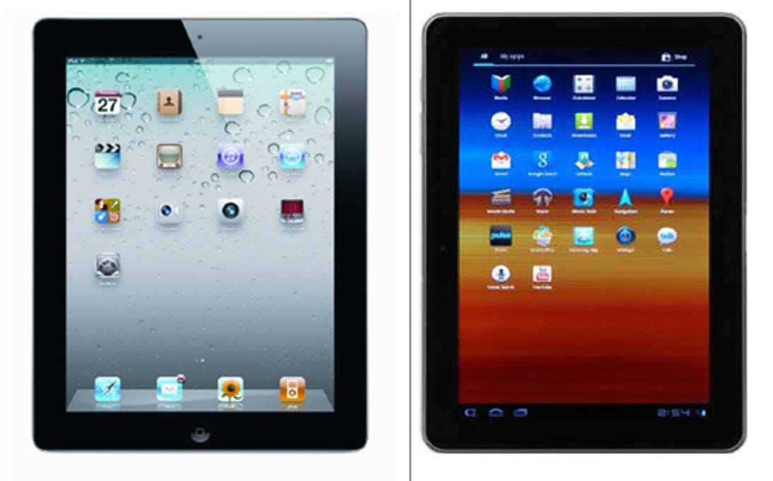 Photos of the iPad 2 and Galaxy Tab in an Apple court document.