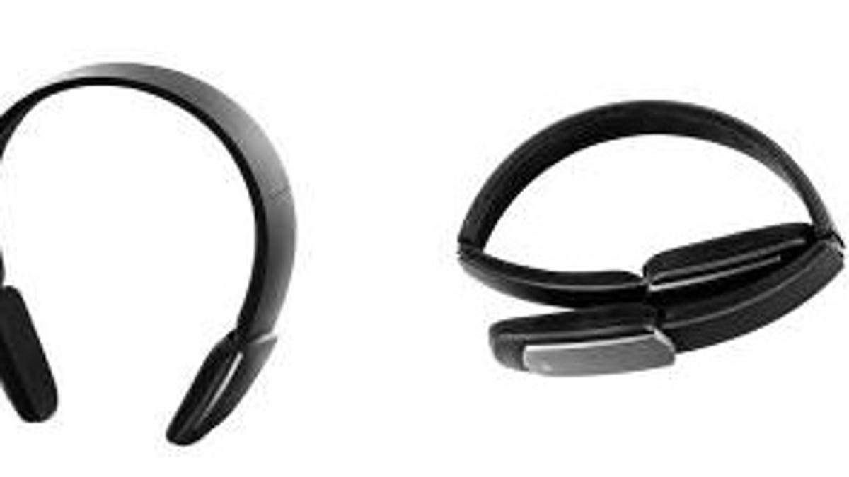 Jabra Halo stereo Bluetooth headset, open and folded