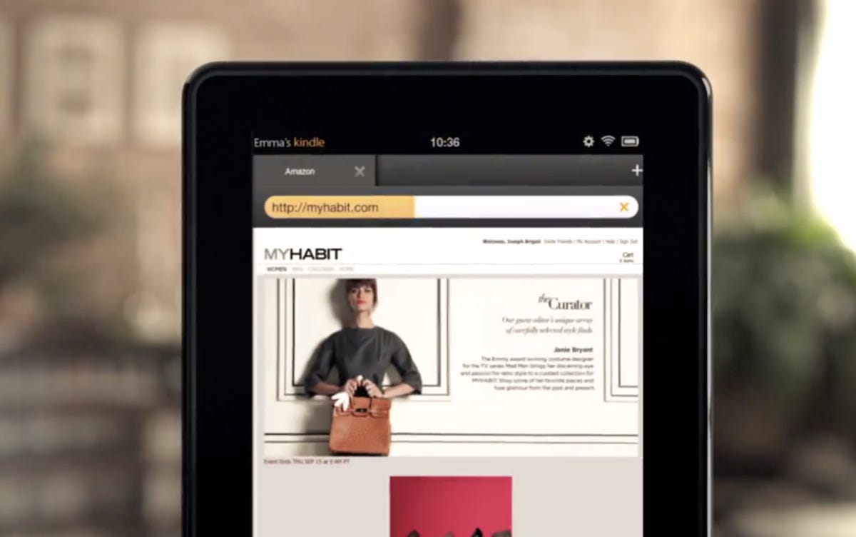 Amazon's Silk browser, running on the upcoming Kindle fire.