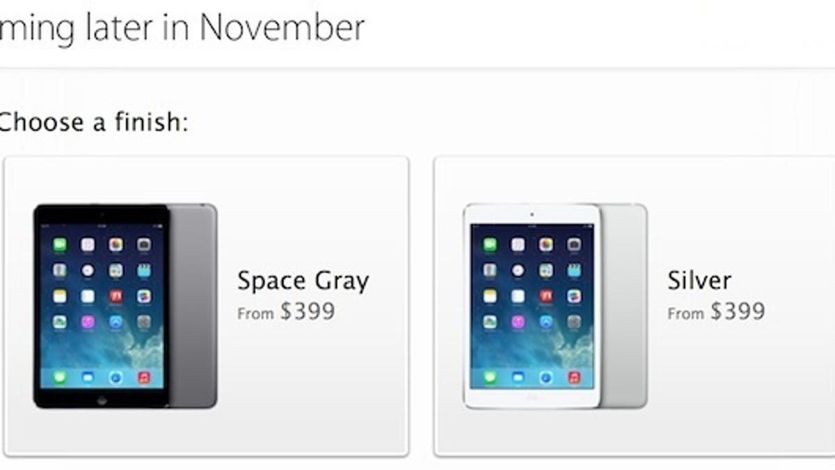 Apple has affixed &apos;Coming later in November&apos; to its Mini Retina product page since the day it was announced