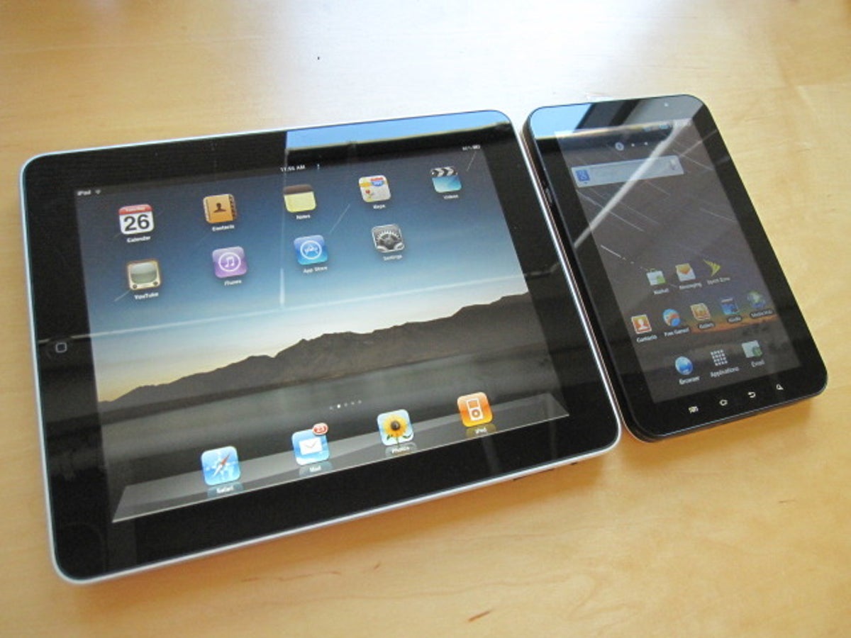 Photo of iPad and Tab tablets.
