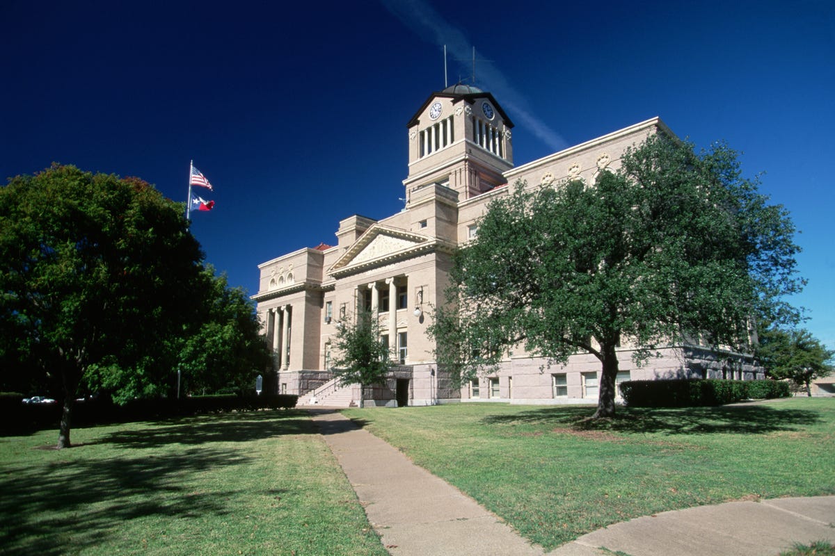 The Navarro County Courthouse in Corsicana, Texas.