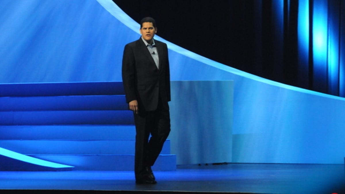 Reggie talking Nintendo at E3 2010.