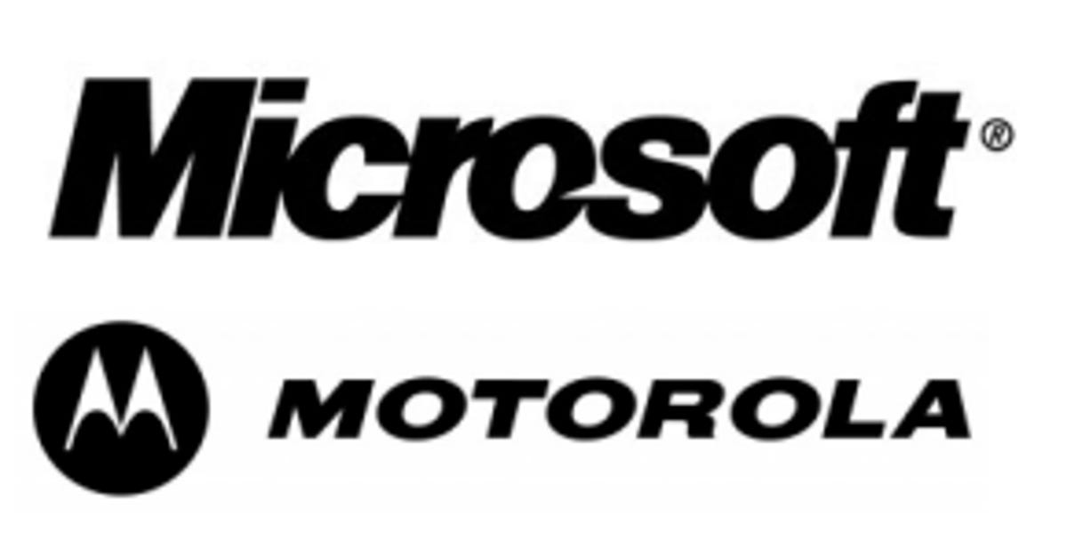Motorola and Microsoft logos