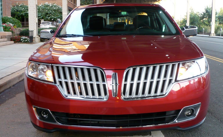 The 2011 Lincoln MKZ's refreshed split-wing grill.