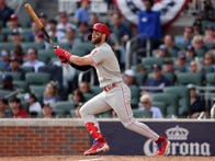 <p>Bryce Harper and the Philadelphia Phillies host the Atlanta Braves for game 3 of the NLDS on Friday on FS1.</p>