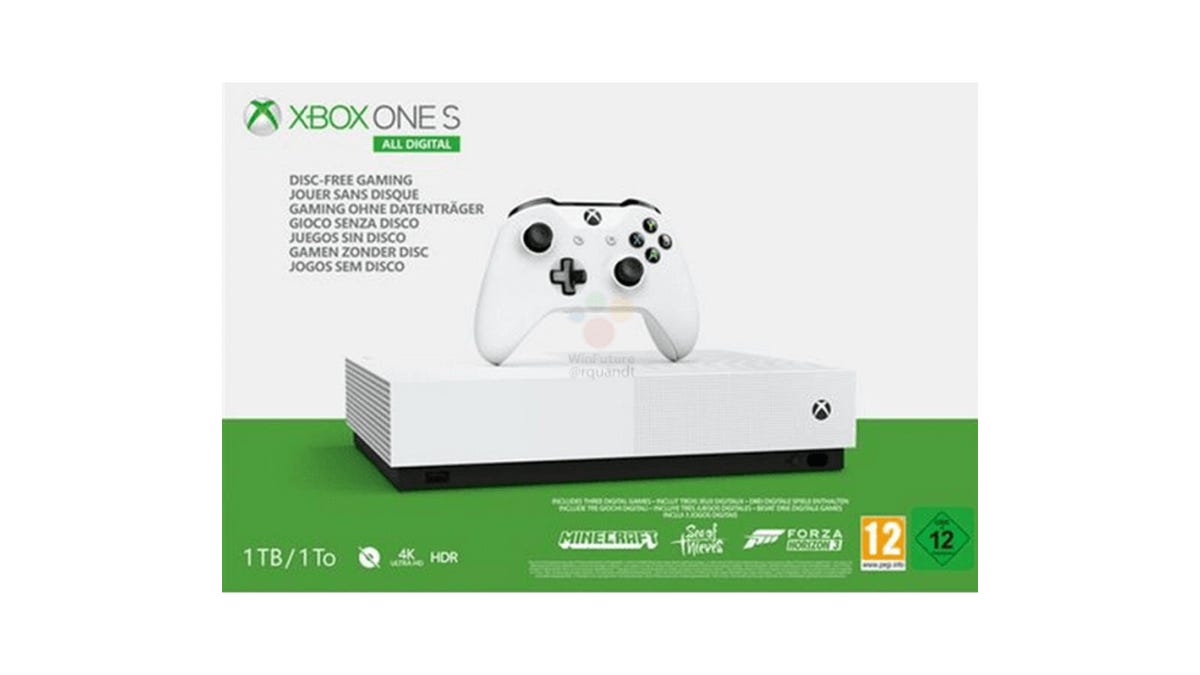 materiaal teleurstellen litteken Microsoft's rumored Xbox One S All Digital may be released May 7 for about  $260 - CNET