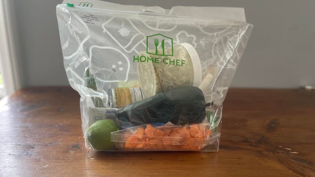 home chef meal kit in bag